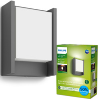 Zahradní nástěnná LED lampa ARBOUR 3,8W 2700K Warm IP44 Anthracite PHILIPS