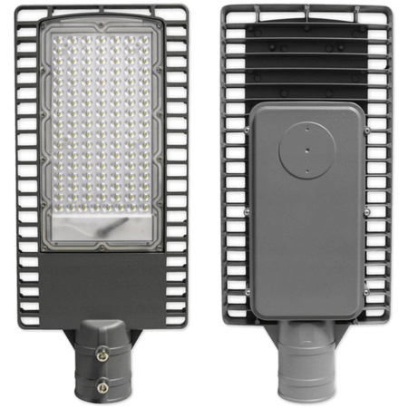 Pouliční osvětlení SOLAR LED svítidlo šedé 120W 6000K studené 9500lm IP65 SENZOR S PILOTEM + RUKOJEŤ