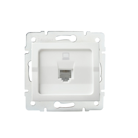 Počítačový jednoduchý konektor RJ45 Square White LOGI Kanlux