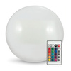 LED zahradní kuličková solární lampa s hroty bílá RGB 40 cm 3000K pozemní + dálkové ovládání