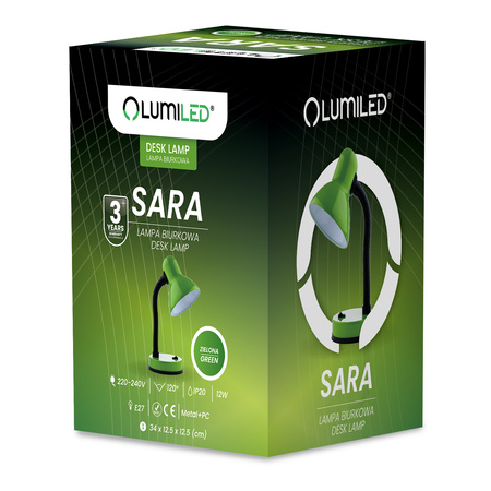 Stolní lampa Školní Noční E27, Nastavitelná Zelená LUMILED