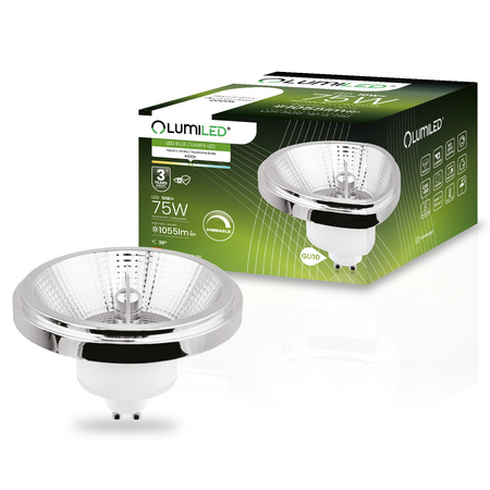 LED žárovka GU10 ES111 10W = 75W 1055lm 4000K Neutrální 38° Stmívatelná LUMILED