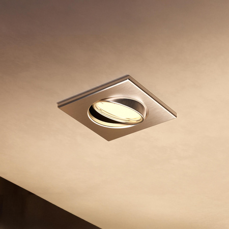 3x LED GU10 zapuštěná pod omítku hliníková čtvercová niklová Peridot Philips