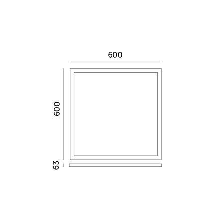 Rámeček pro povrchovou montáž 63 mm pro LED panel 60x60 cm Klik White Kobi
