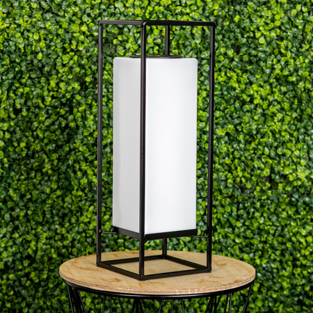 LED solární lampa Venkovní zahradní stojící lucerna 3000K IP44 38cm soumrakový senzor