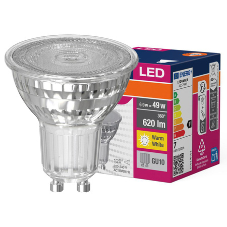 LED žárovka GU10 6.9W = 49W 620lm 3000K Teplá bílá 120° OSRAM Hodnota