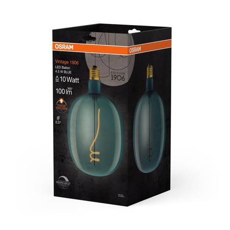 E27 BALLON LED dekorativní žárovka 4.5W = 10W 100lm 1600K Teplá bílá 320° vlákno stmívatelné OSRAM Vintage 1906