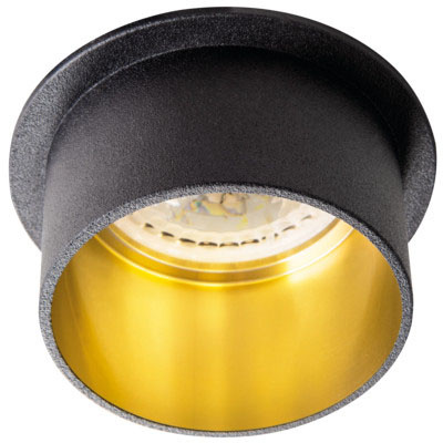 Kruhové halogenové stropní bodové svítidlo LED GU5.3 GU10 Spag Kanlux v černé barvě pod omítku