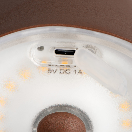 Stolní stolní lampa Školní kancelářská noční lampa Nastavitelná LED 1,2W 165lm 3000K Teplá hnědá IP54 dobíjecí Inita Kanlux