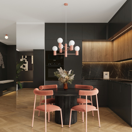 Lustr Závěsné svítidlo 6x G9 Hliník Peach Halo French Sky SL.1838 Sollux