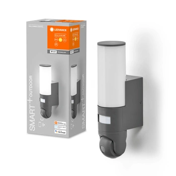 LED nástěnná lampa 16W 900lm 3000k ŠEDÁ s pohybovým senzorem a HD kamerou LEDVANCE Smart+ WiFi
