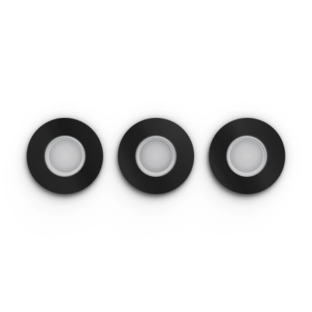 LED Xamento 3x 4,2W IP44 CCT RGB Kruhové černé svítidlo do koupelny PHILIPS HUE Bluetooth