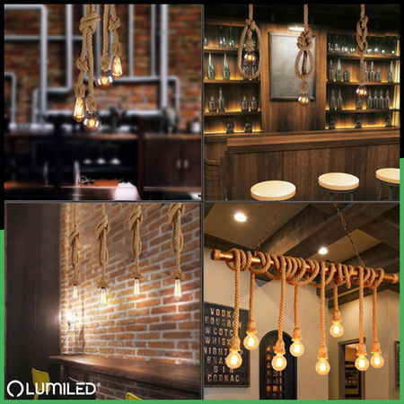 3x Dekorativní Kulatá Žárovka LED E27, G95 8W = 75W 880lm 3000K Teplá bílá 360° Filament Globe LUMILED