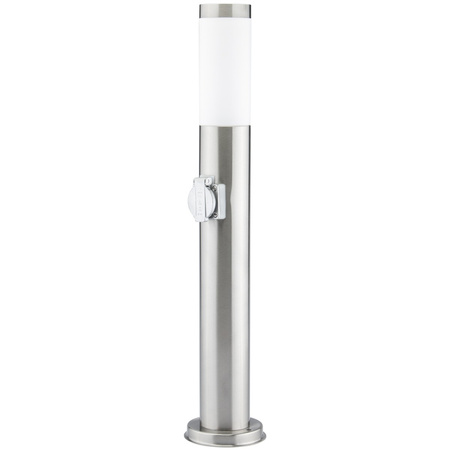 Venkovní zahradní lampa E27 SILVER SLOUP 65cm se zásuvkou 230V