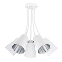 Lustr WIRE SILVER Flexibilní bílý a stříbrný moderní 5xE27 3242 TK Lighting stropní svítidlo