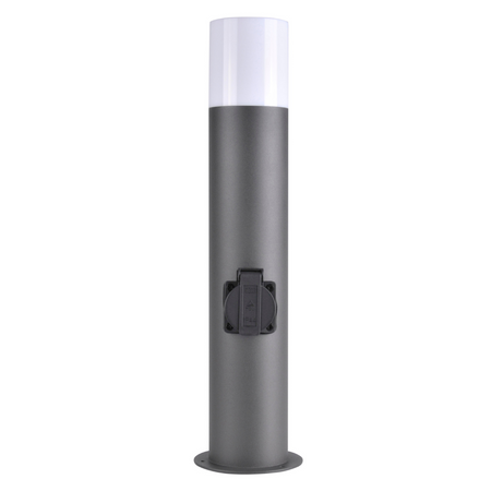 Zahradní LED sloupek E27 TUBA Graphite 44cm + zásuvka 230V IP44 DALLAS Goldlux