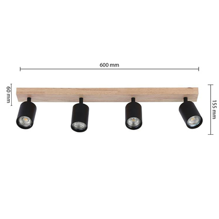 Spot Tuba Stropní svítidlo Reflektor Halogenové svítidlo 4x GU10 Moving Black Brown Dabi Masterled