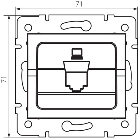 Adaptér internetové zásuvky RJ45 Square Silver LOGI Kanlux