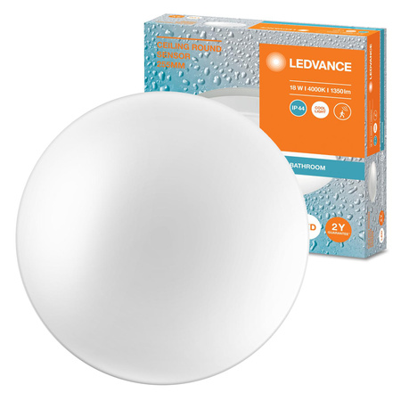 Plafond LED stropní světlo 18W 1350lm 4000K neutrální IP44 bílé se zvukovým senzorem stropní Ledvance