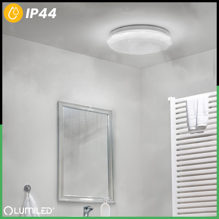 Plafond LED povrchová montáž 12W IP44 Round GLORY 2 DIAMENT 26cm LUMILED