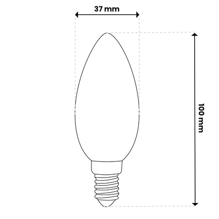 Žárovka LED Svíčka B35, E14 8W = 60W 806lm 3000K Teplá bílá 180° LUMILED