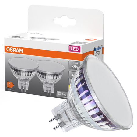 2x LED žárovka MR16 reflektor GU5.3 4,3W = 35W 396lm 2700K teplá bílá 12V 120° STAR Osram