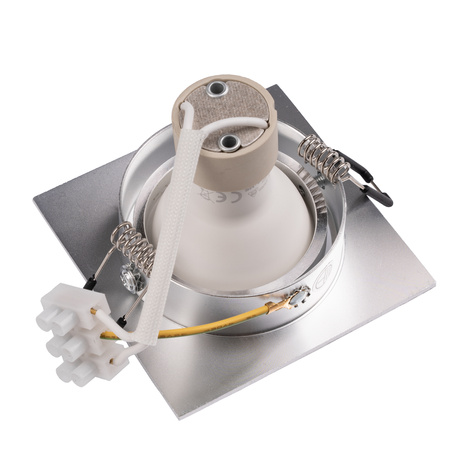 TRIX 3v1 GU10 6W 4000K Brushed Silver LUMILED čtvercové halogenové svítidlo k zapuštění do zdi