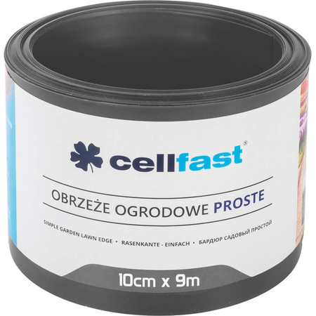 Zahradní obruba trávníku Flexibilní rovná 10 cm x 9 m Grafitová CELLFAST