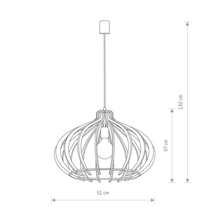 IKA 4174 Nowodvorski Dřevěná závěsná kulová lampa E27 z MDF Boho stropní lampa