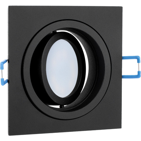 Svítidlo HALOGEN GU10 MR16 Square Black CASSIO LUMILED + LED žárovka GU10 6W = 60W 580lm neutrální bílá