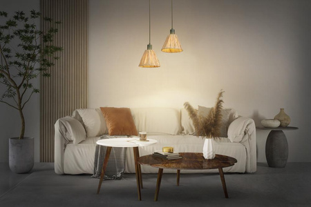 Dekorativní stropní závěsné svítidlo E27 s převisem Hnědá zelená rafie Dekor Ledvance