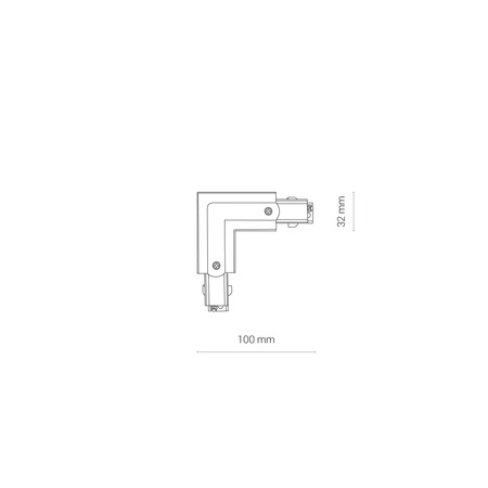 Úhlový konektor pro přípojnice vlevo 90 stupňů černý CTLS POWER L CONNECTOR 8706 Nowodvorski