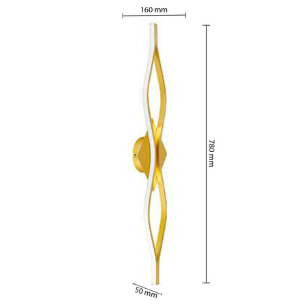 LED nástěnné svítidlo Dekorativní 22W 3100lm 4000K 120° Gold 78cm Bramis Masterled