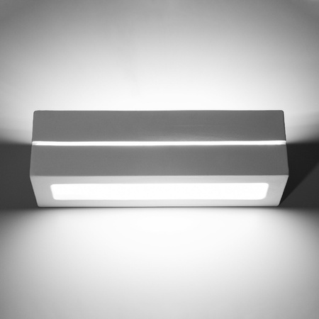 Nástěnné svítidlo VEGA LINE E27 up-down Obdélníkové keramické moderní bílé SOLLUX