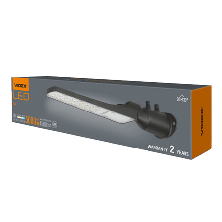 LED pouliční lampa 50W 5000lm 5000K neutrální 130° 0,25A černá VIDEX