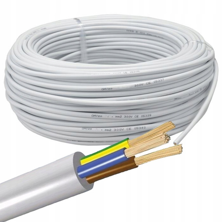 Drátový kabel OWY H05VV-F 300/500V 3x1mm Bílý 1m EL.KABEL