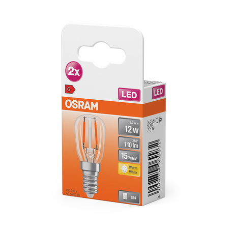 2x LED žárovka T26 Tubular E14 1,3W = 10W 110lm 2700K teplá bílá 300° SPECIAL Osram