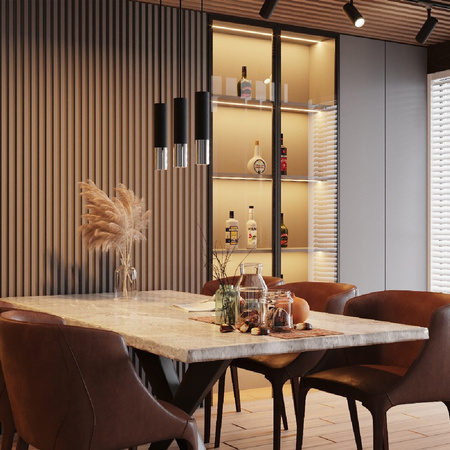 LED závěsné stropní svítidlo LOOPEZ 2xGU10 Black Chrome SOLLUX