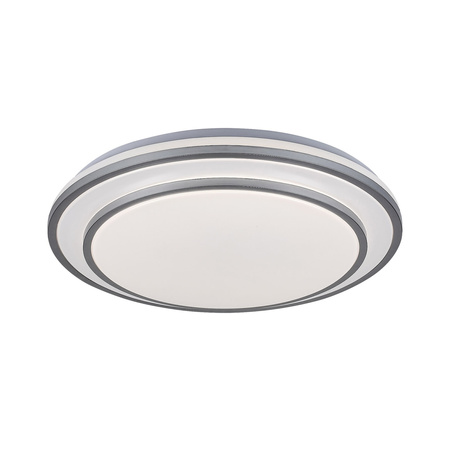 Plafond LED stropní světlo Povrchová montáž 40W CCT Stmívatelný pilotní časovač Stříbrná minimalistická Lupita Rabalux