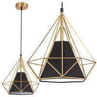 HIRA stropní závěsné svítidlo 1x E27 převislé černé zlato GOLDLUX (Polux)