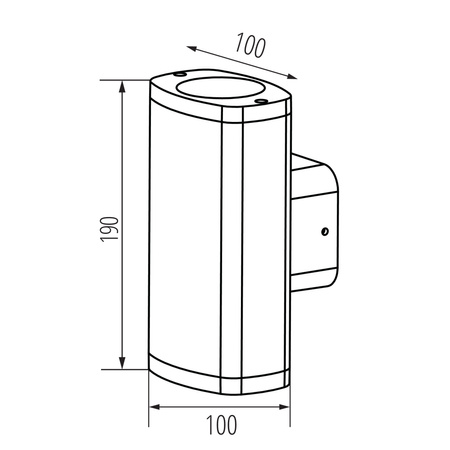 Venkovní nástěnné svítidlo GU10 IP54 Grey Povrchová montáž ZEVI Kanlux