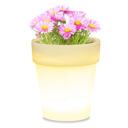 LED solární zahradní lampa bílá KVĚTINÁČEK 4000K Neutrální bila GOLDLUX (Polux)