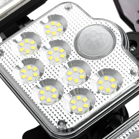 Solární Reflektor 138x LED 10W 480lm Studená bílá IP65 pohybový senzor + dálkové ovládání