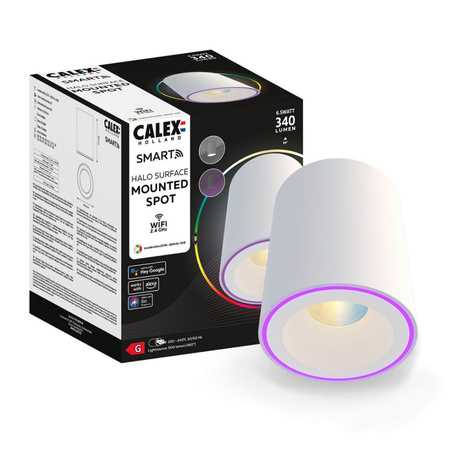 LED přisazené stropní svítidlo Round White Halo SMART WiFi 6.5W 340lm RGB+CCT TUYA CALEX