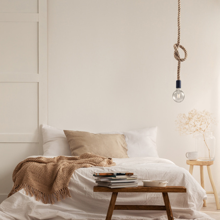 Sanico Goldlux E27 béžové lanové závěsné stropní svítidlo