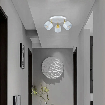 Spot Tuba Stropní svítidlo Reflektor Halogenové svítidlo 3x E27 Pohyblivé Bílé Zlato Elza Masterled