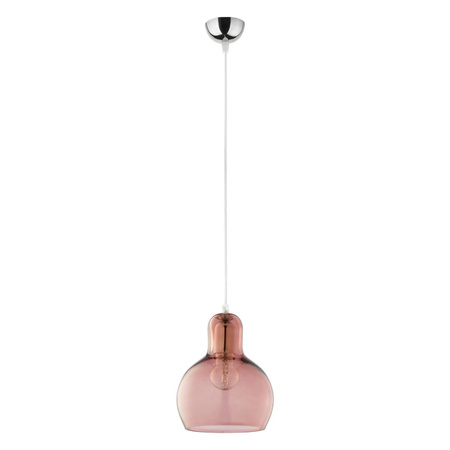 MANGO Závěsné stropní svítidlo převislé stříbrné růžové sklo klasické E27 588 TK Lighting