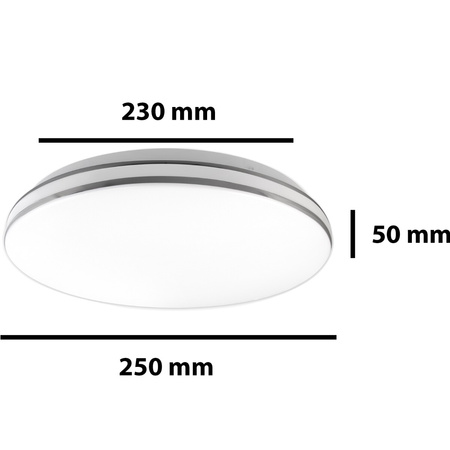 Kulaté LED stropní svítidlo KIRO 12W 4000K 25cm IP44