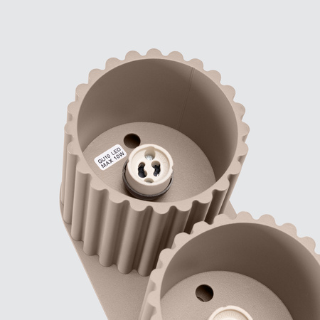 Povrchová montáž 2x GU10 hliník Taupe Aura Deep Space SL.1815 Sollux