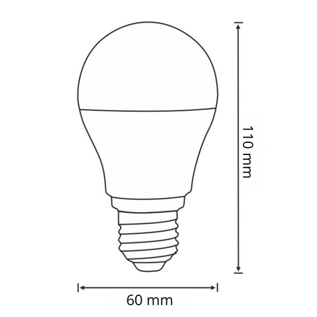 LED žárovka E27 A60 8W = 60W 720lm 3000K Teplá bílá 360° GOLDLUX (Polux) Mikrovlnný pohyb + Senzor soumraku